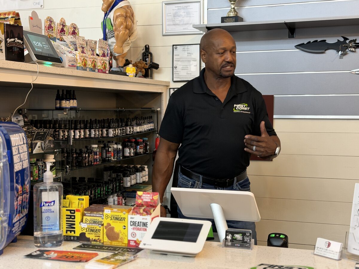 Phil answering a question at the front counter